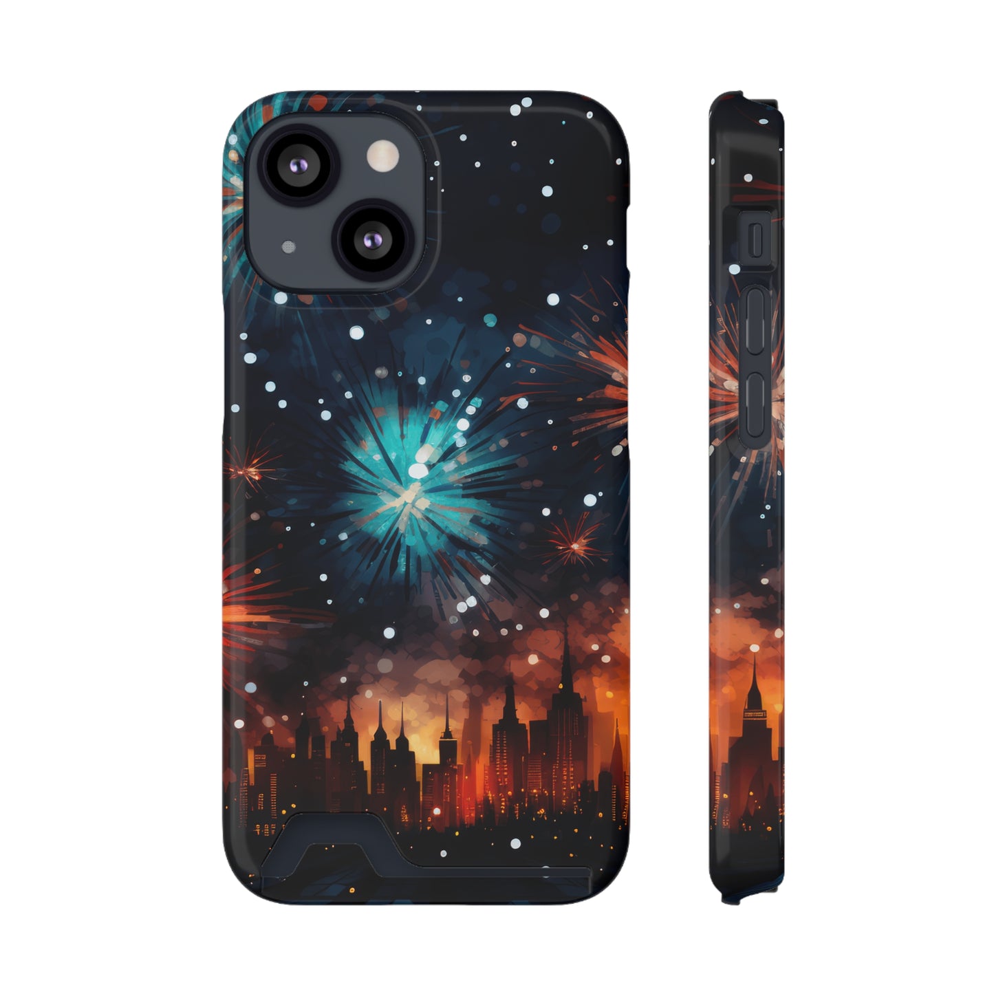 Coque de téléphone, rangé une carte, Feux d'artifice