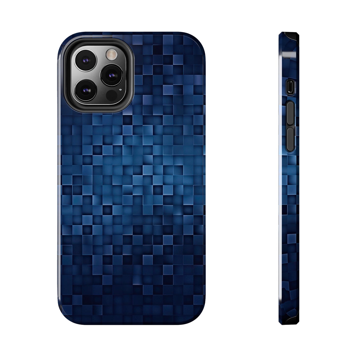 Coque de téléphone- Pixels bleus