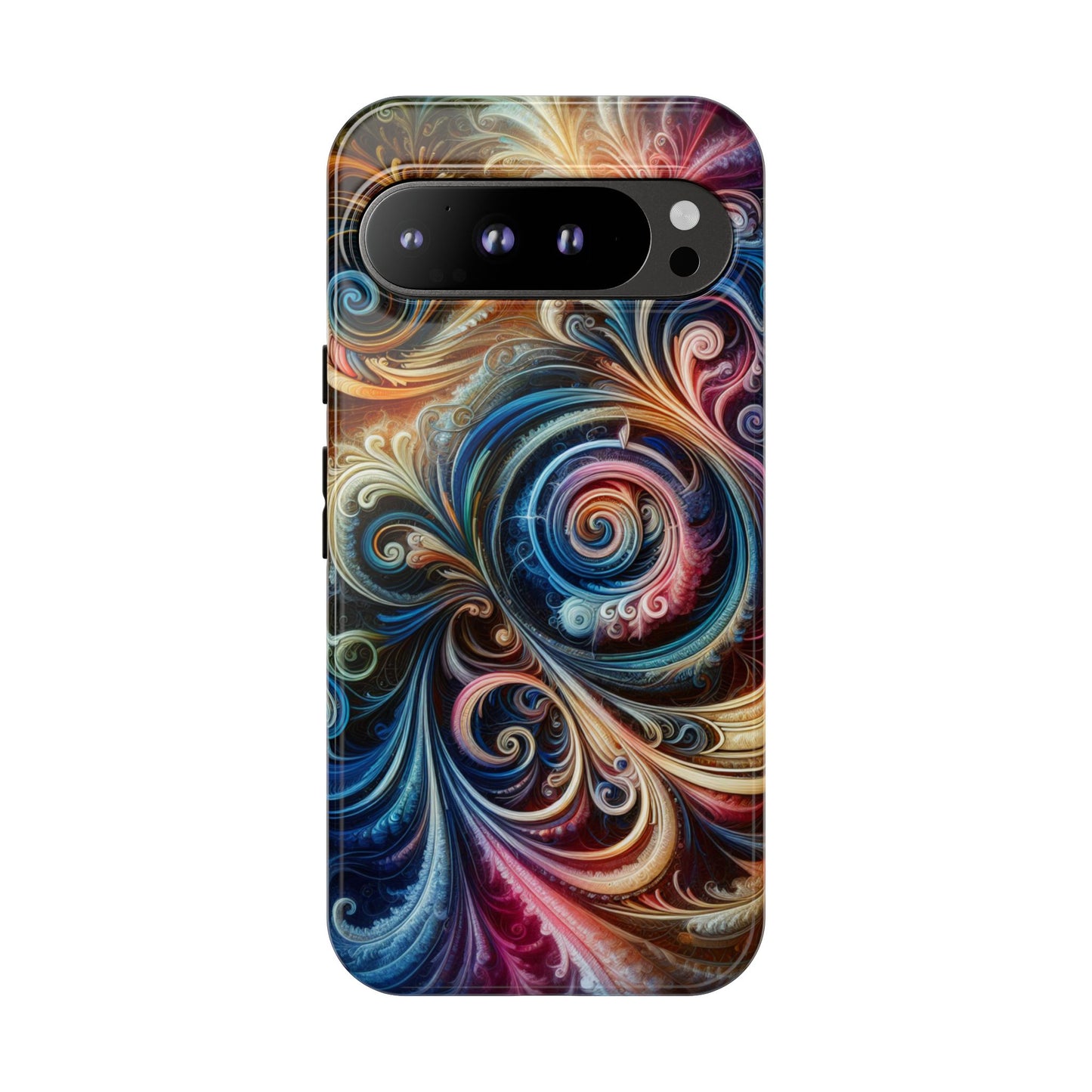 Rugged cell phone case, colorful pattern