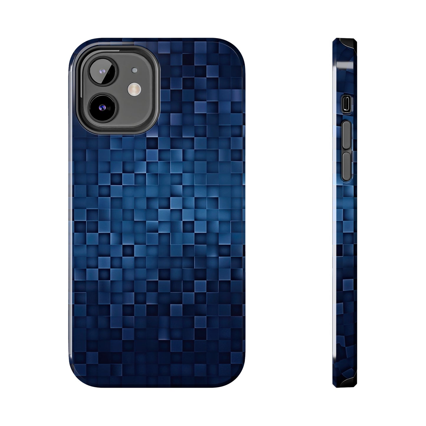 Coque de téléphone- Pixels bleus