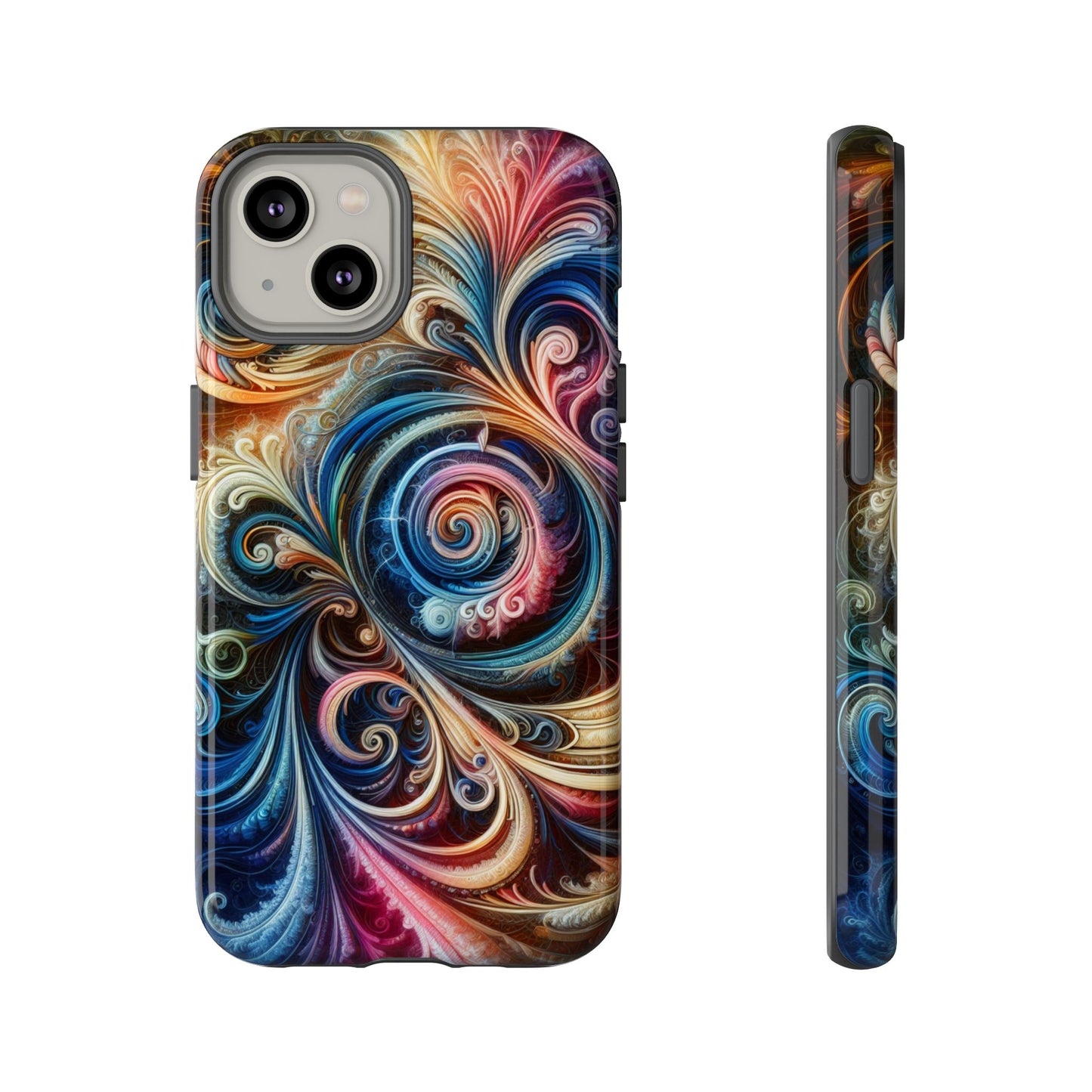 Rugged cell phone case, colorful pattern