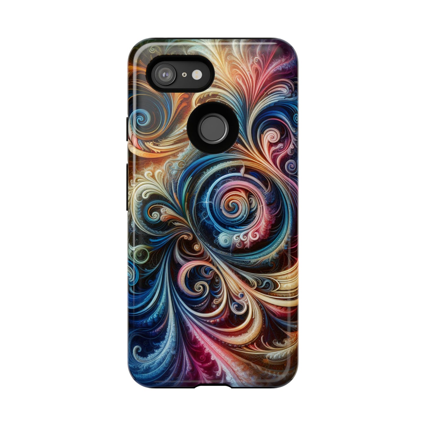 Rugged cell phone case, colorful pattern