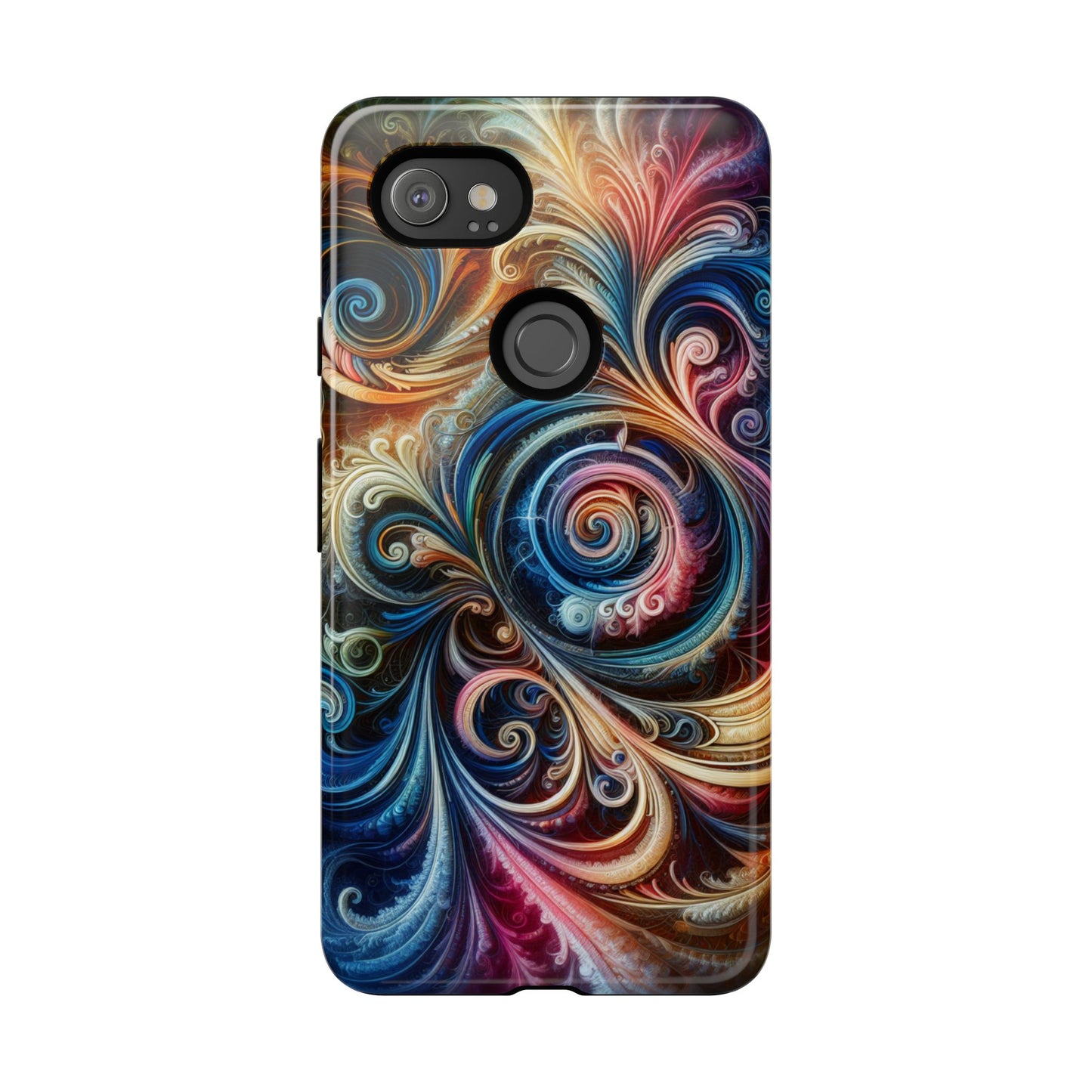 Rugged cell phone case, colorful pattern