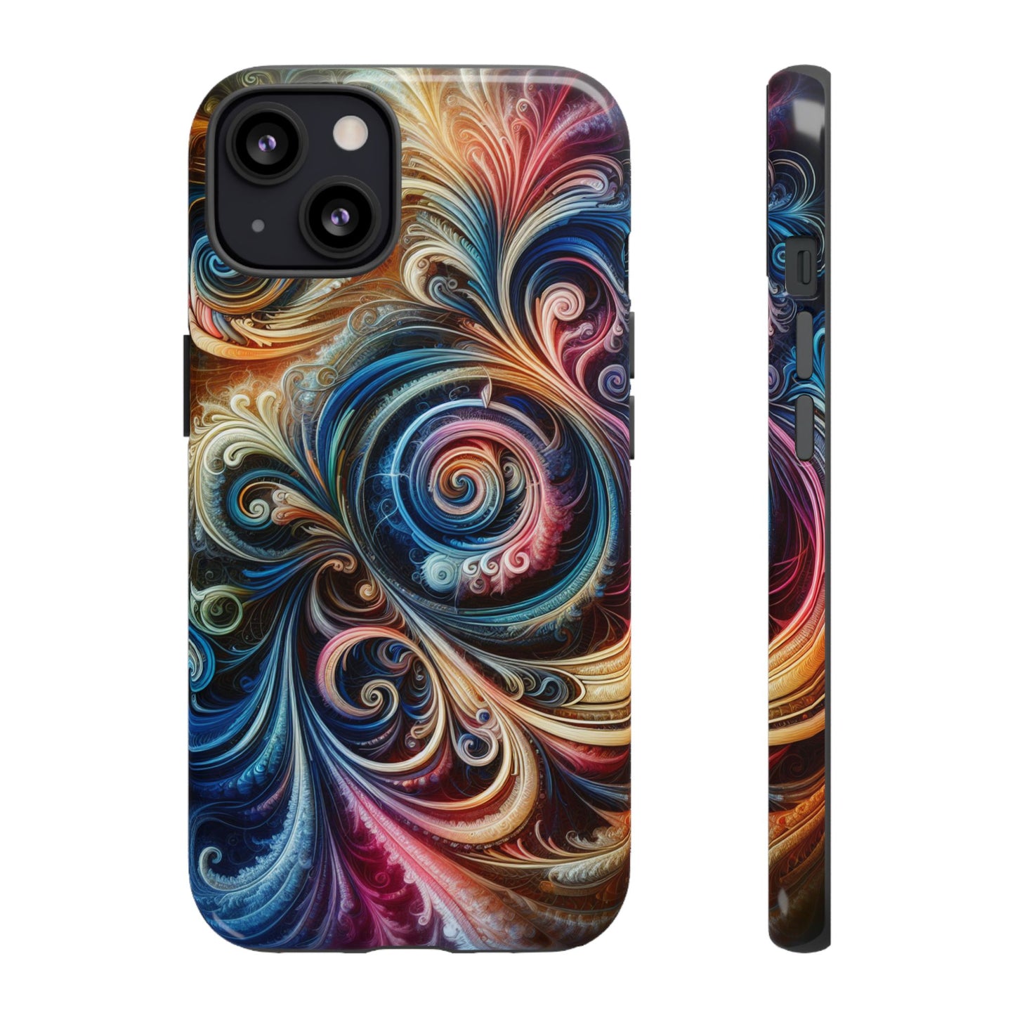 Rugged cell phone case, colorful pattern