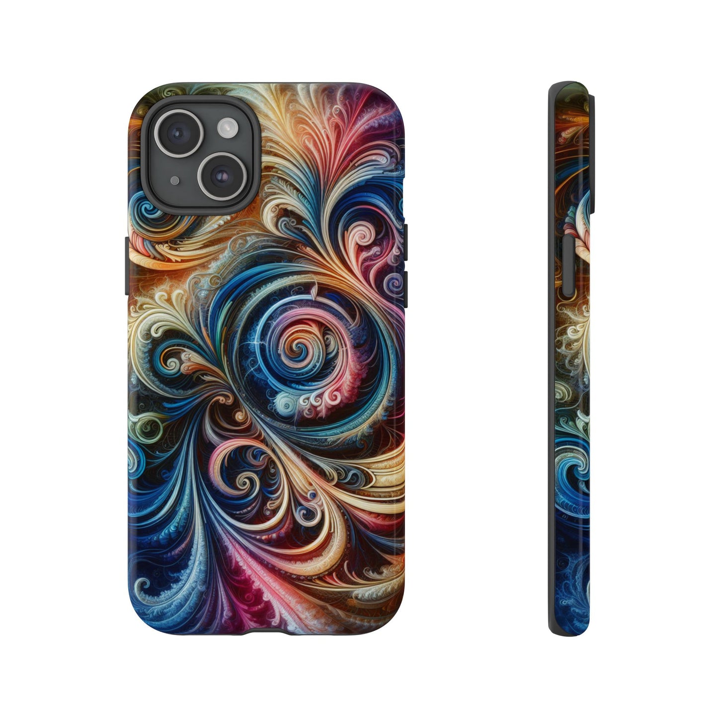 Rugged cell phone case, colorful pattern