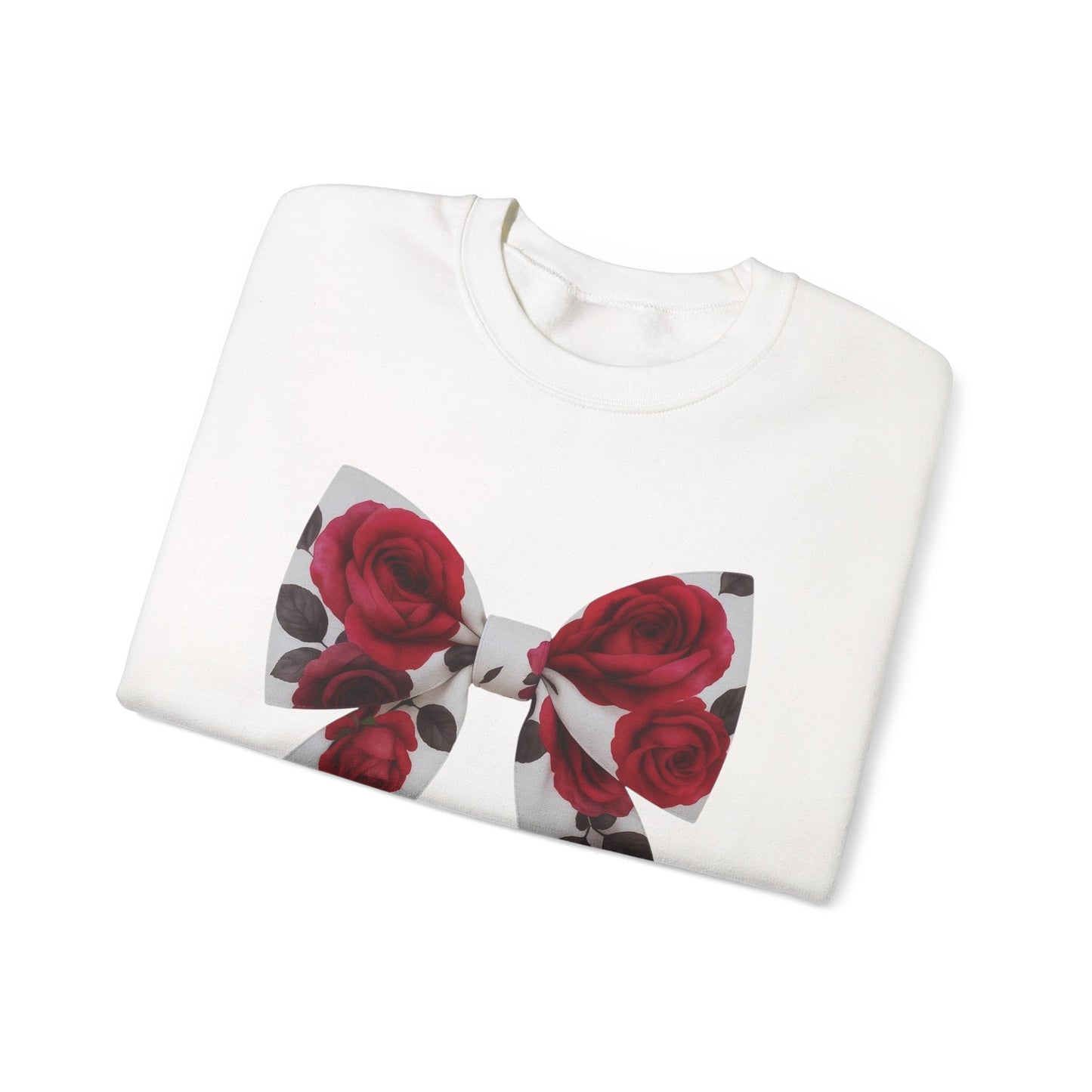 Sweat-shirt à nœuds rouges et roses