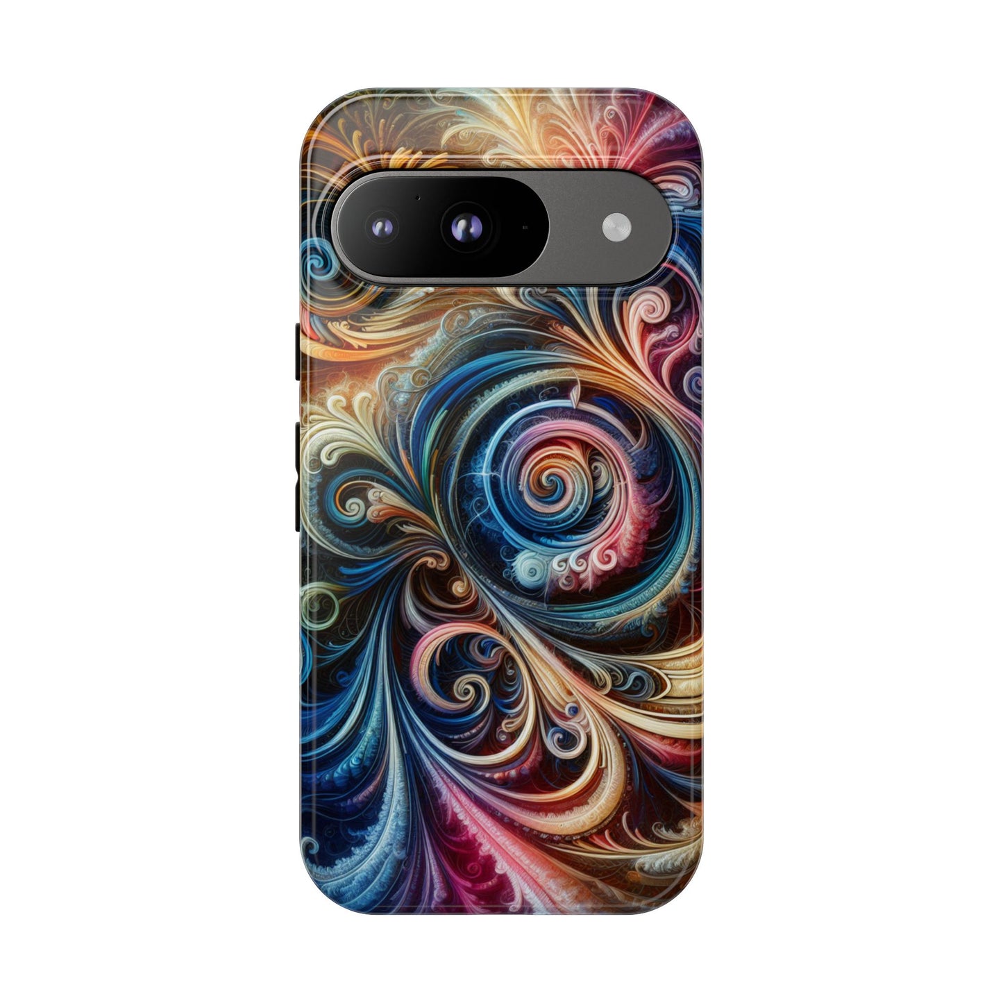 Rugged cell phone case, colorful pattern