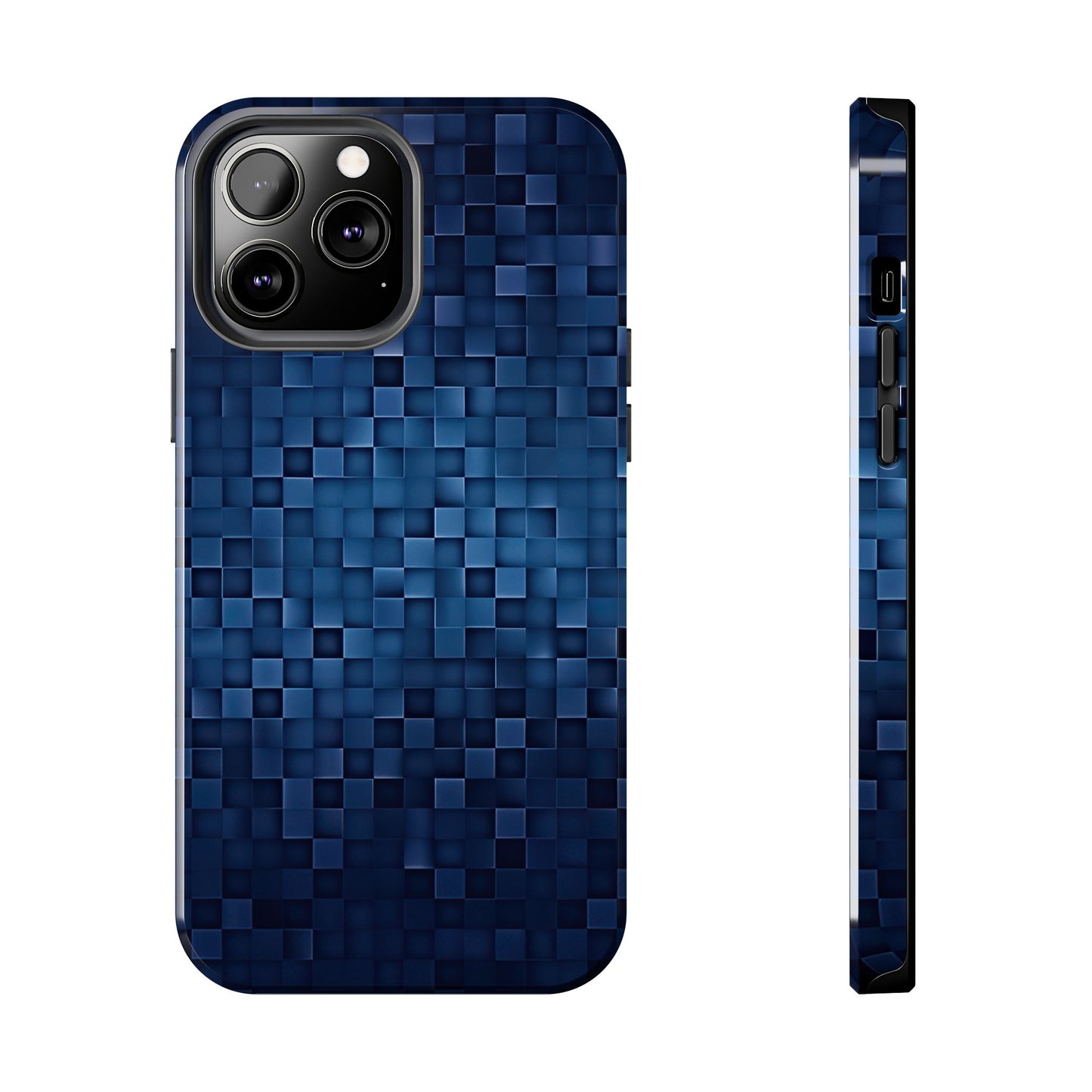 Coque de téléphone- Pixels bleus