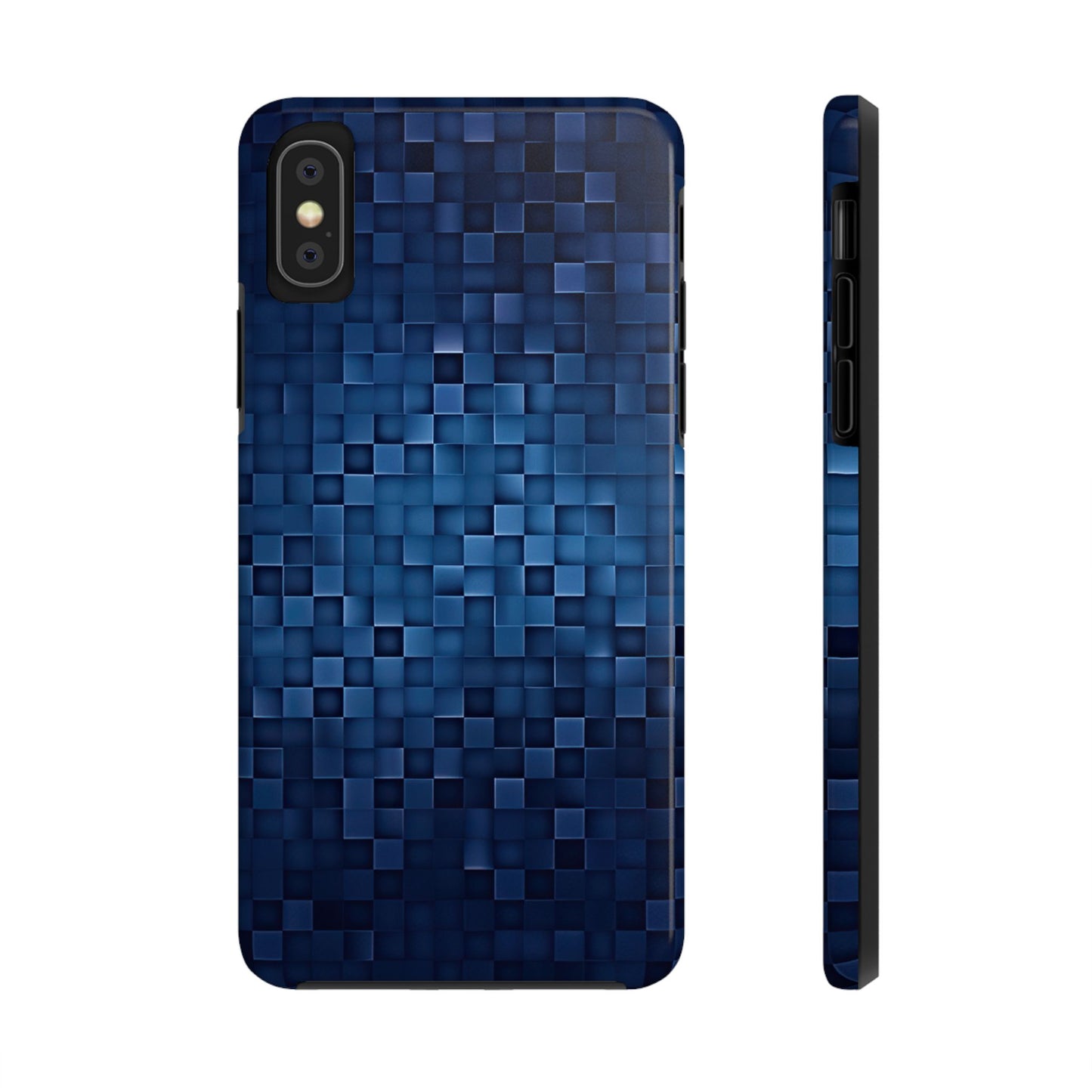 Coque de téléphone- Pixels bleus