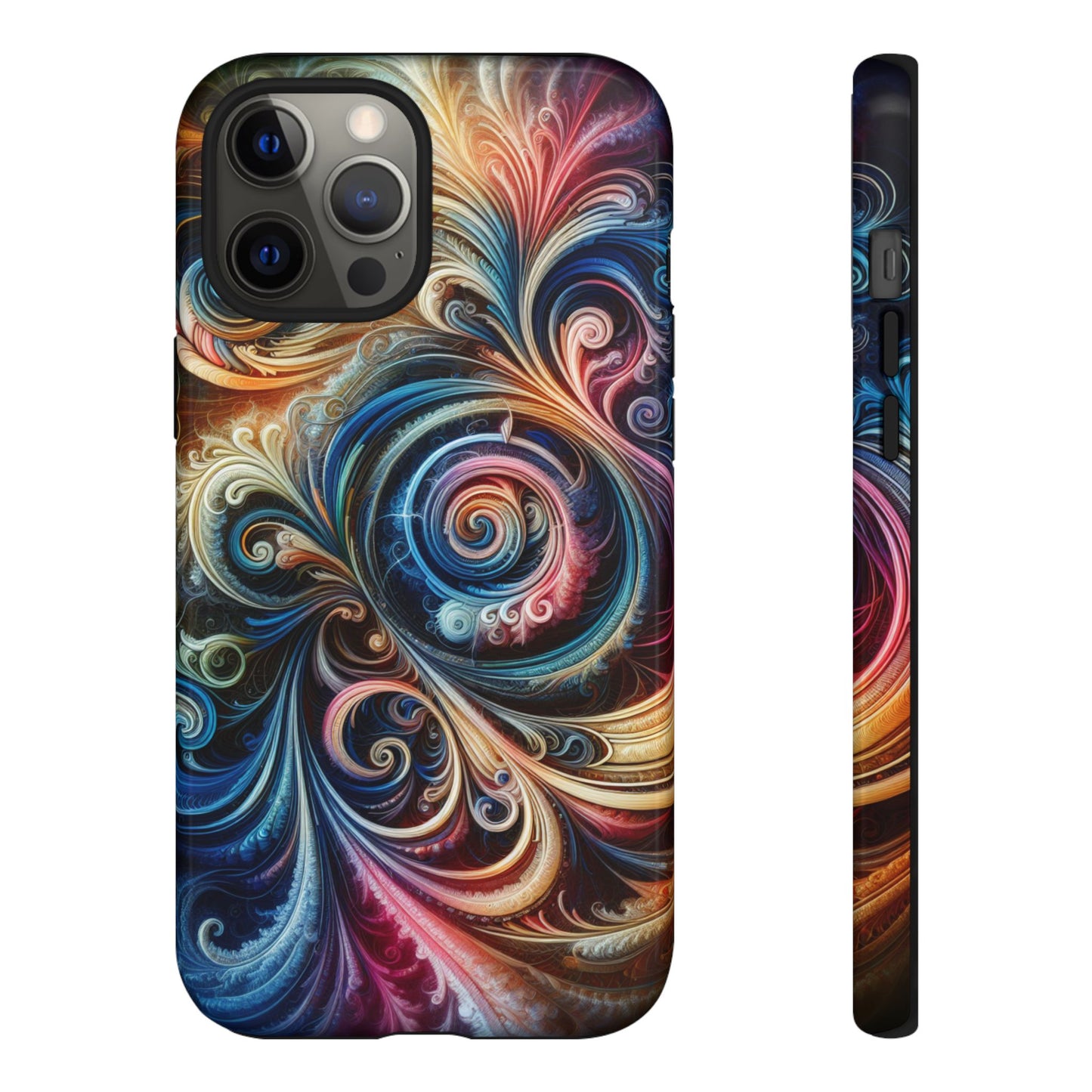 Rugged cell phone case, colorful pattern