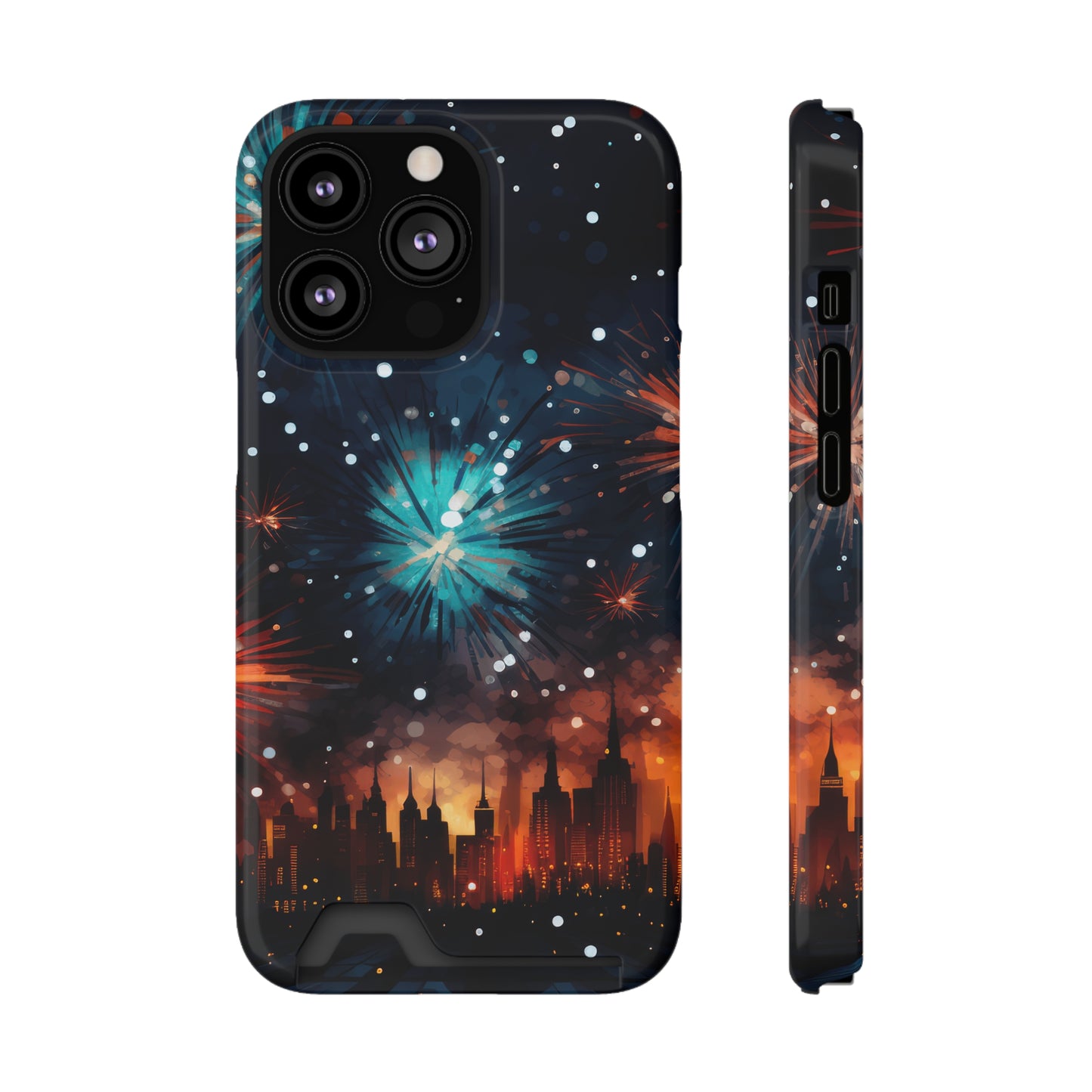 Coque de téléphone, rangé une carte, Feux d'artifice