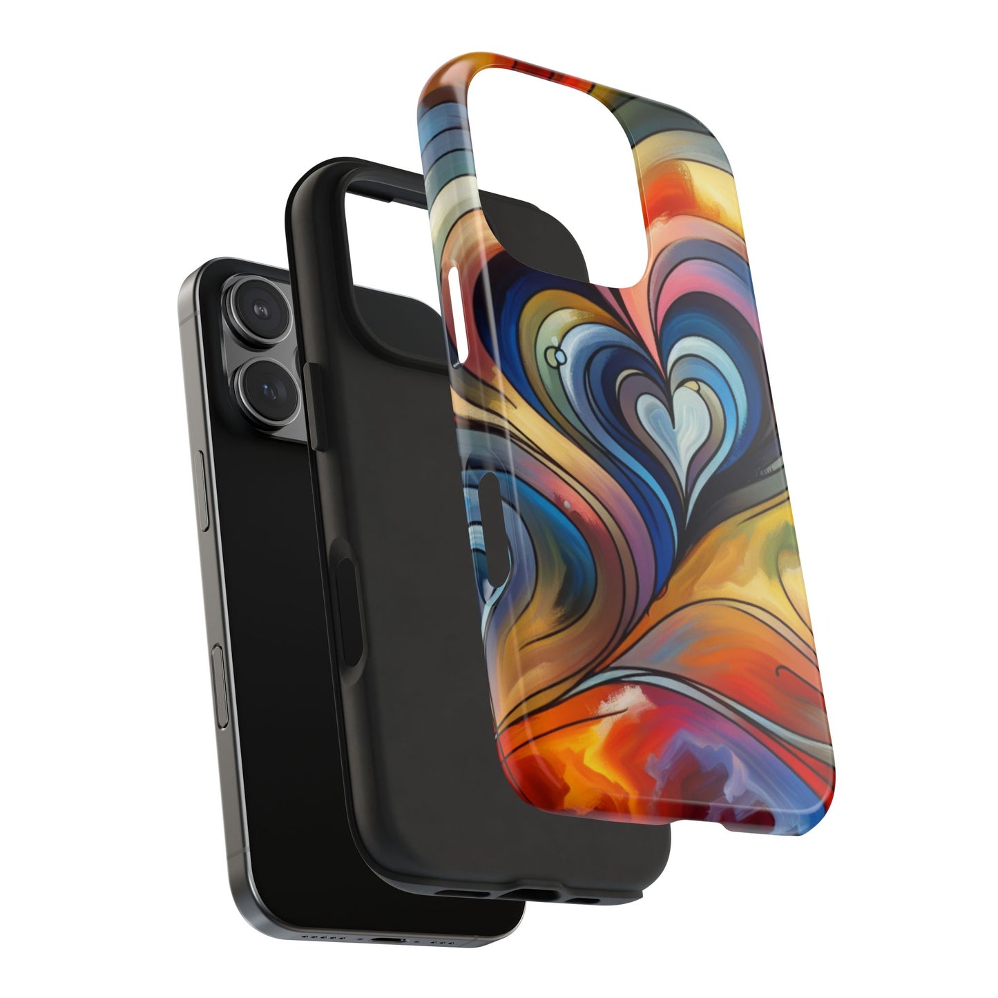 Coque de téléphone - Motif cœur coloré