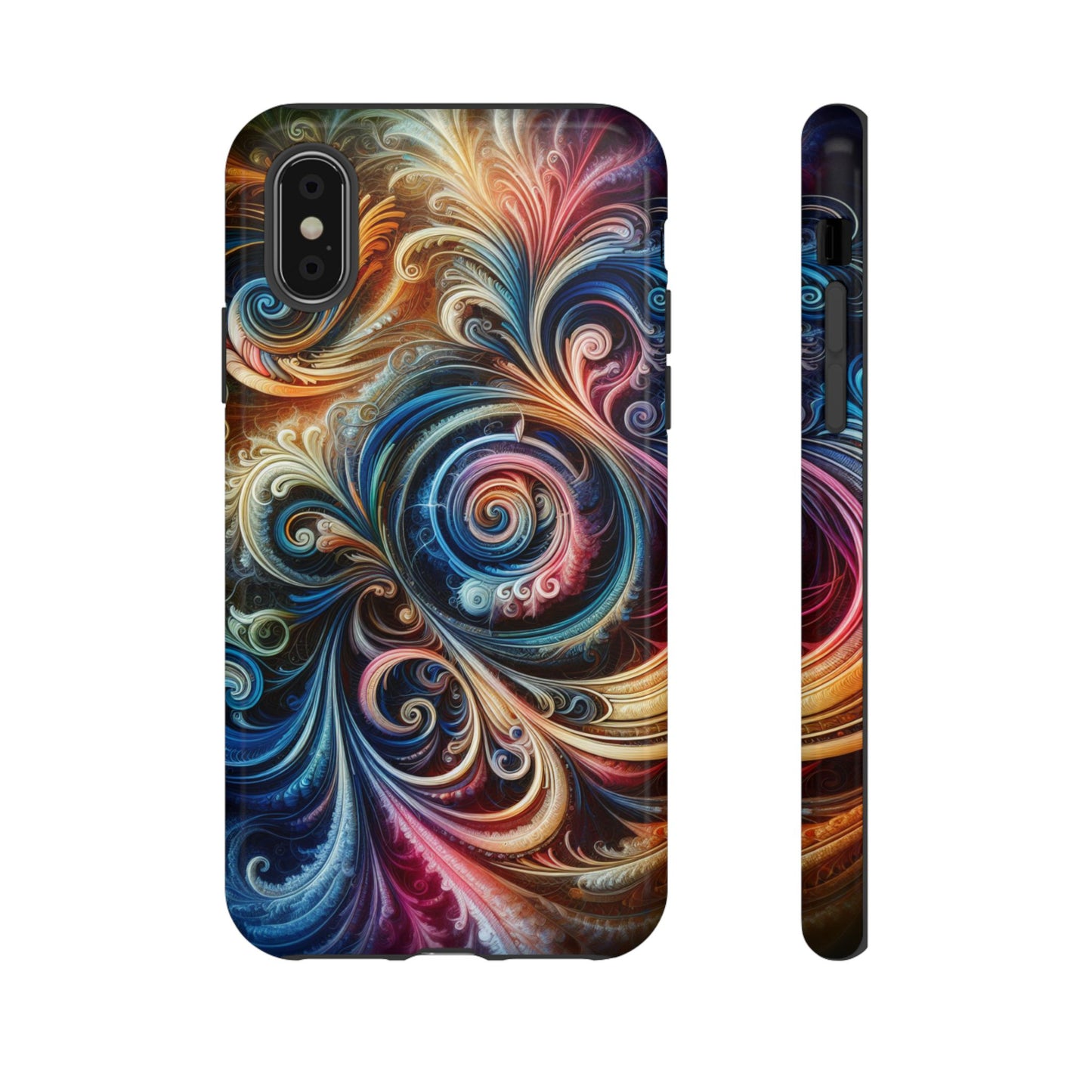 Rugged cell phone case, colorful pattern