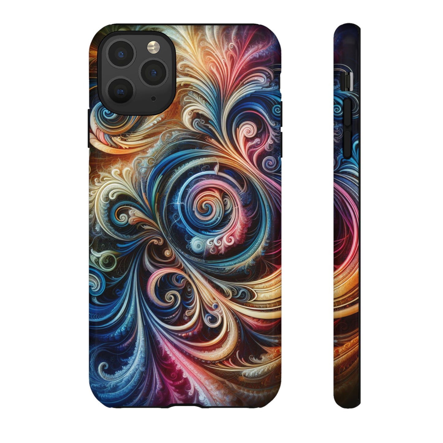 Rugged cell phone case, colorful pattern