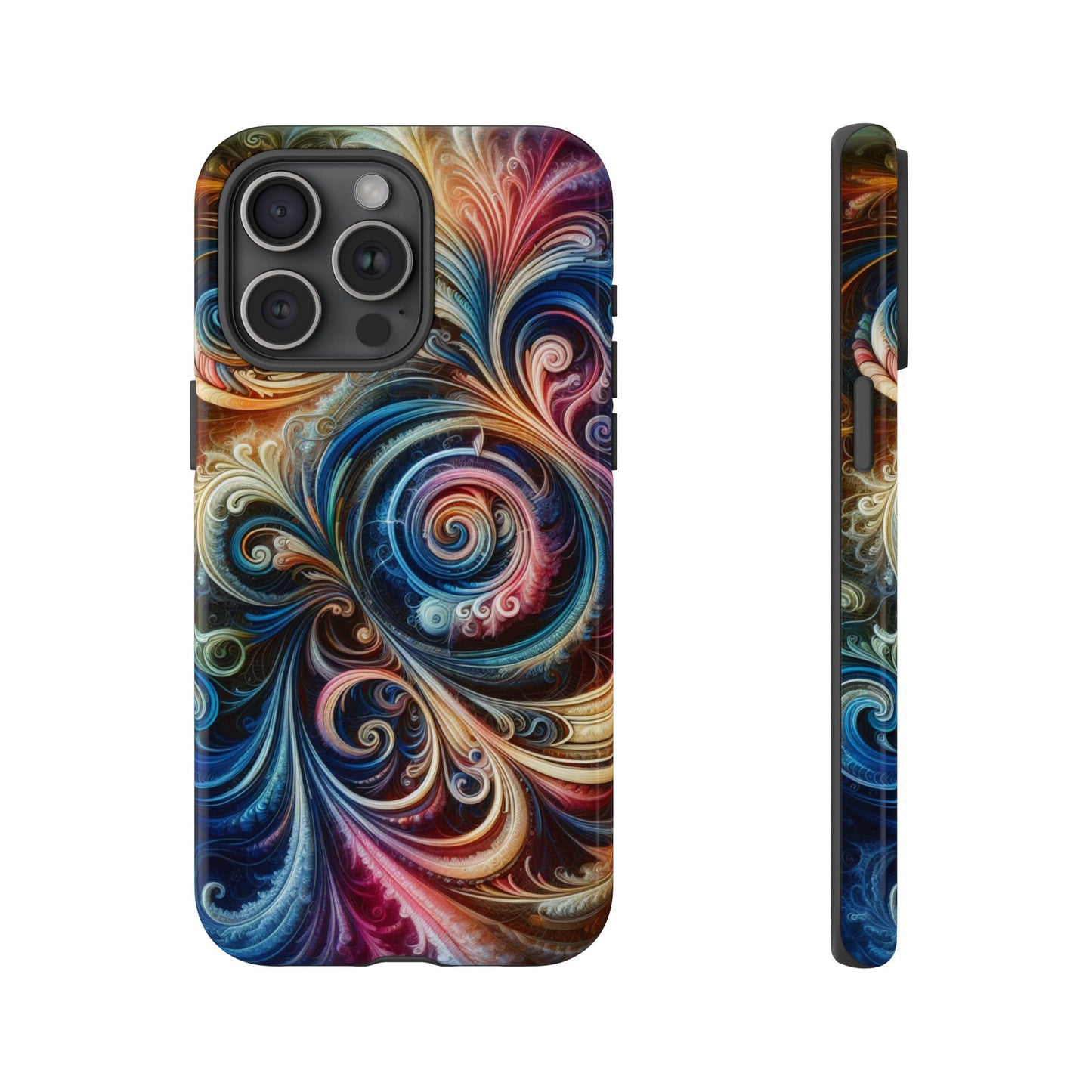 Rugged cell phone case, colorful pattern