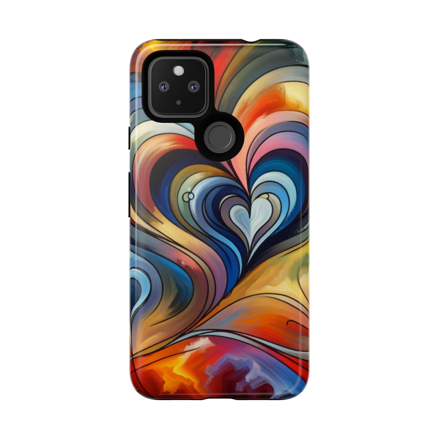 Colorful hard case with heart patterns