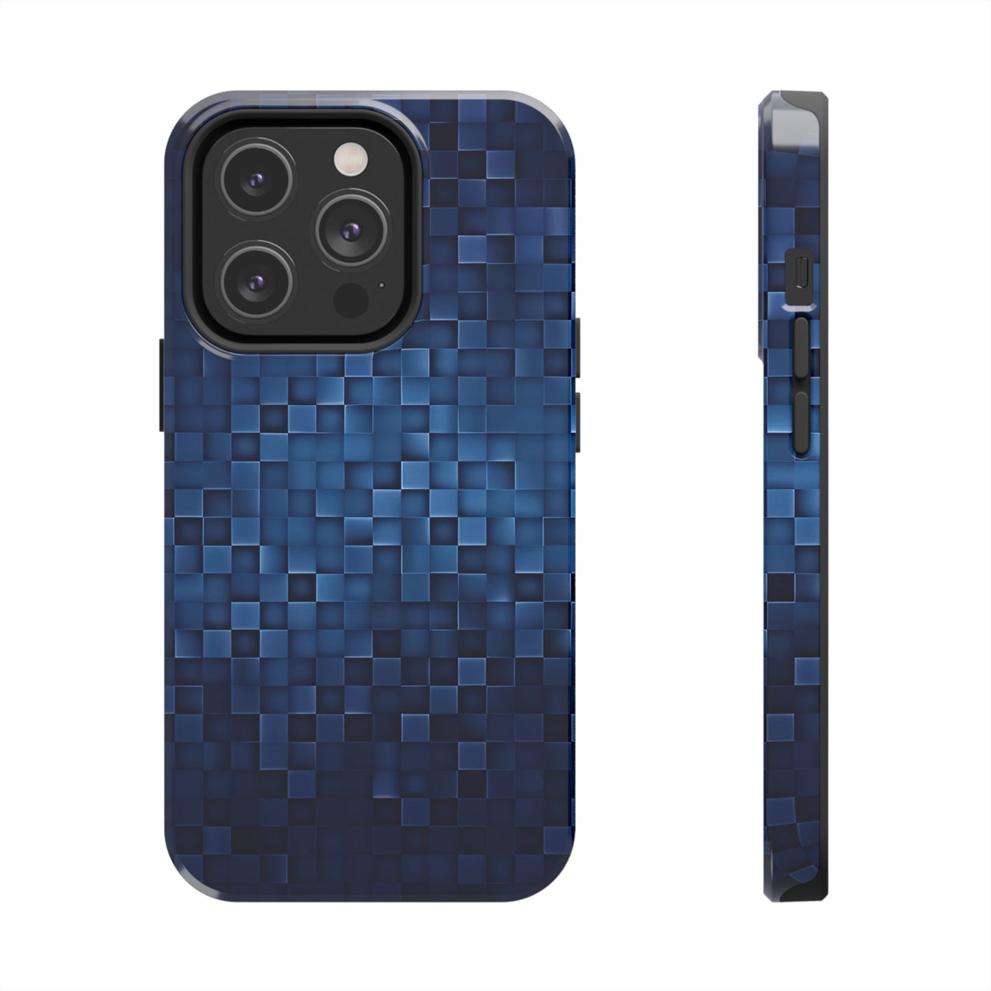 Coque de téléphone- Pixels bleus