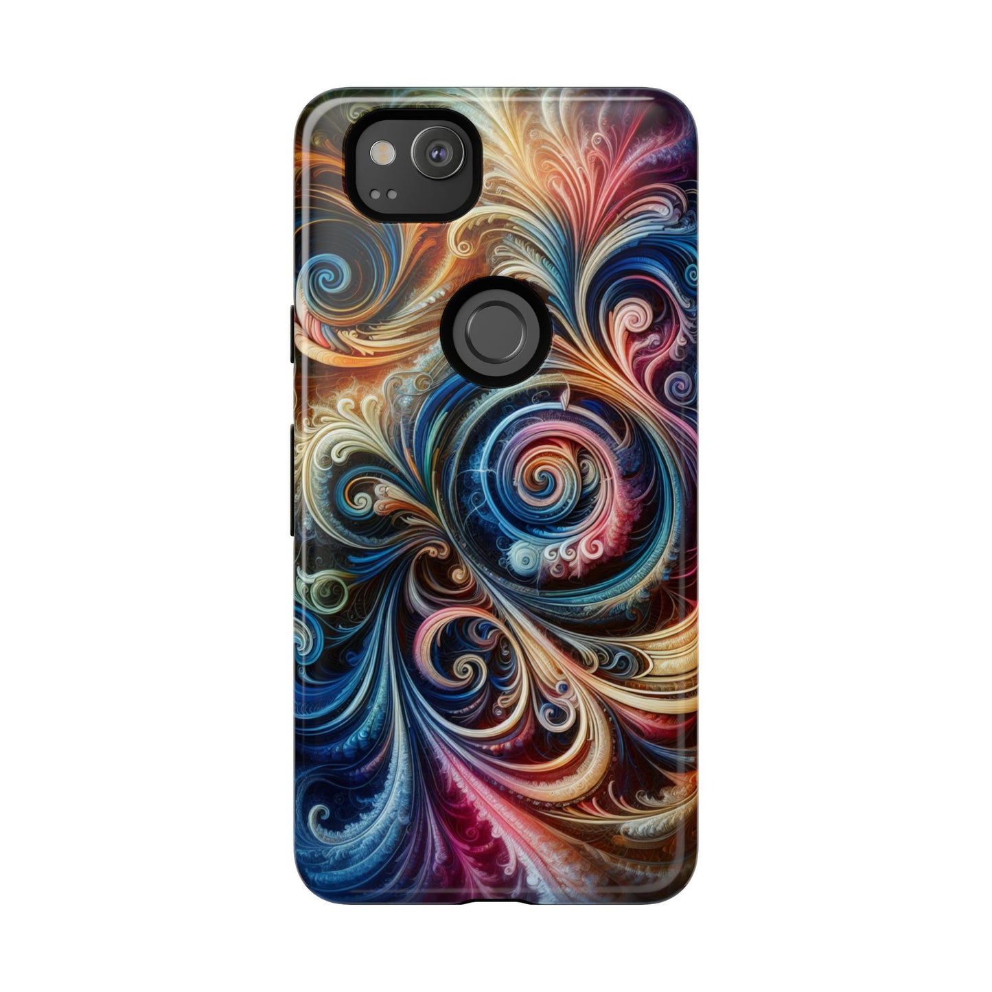 Rugged cell phone case, colorful pattern