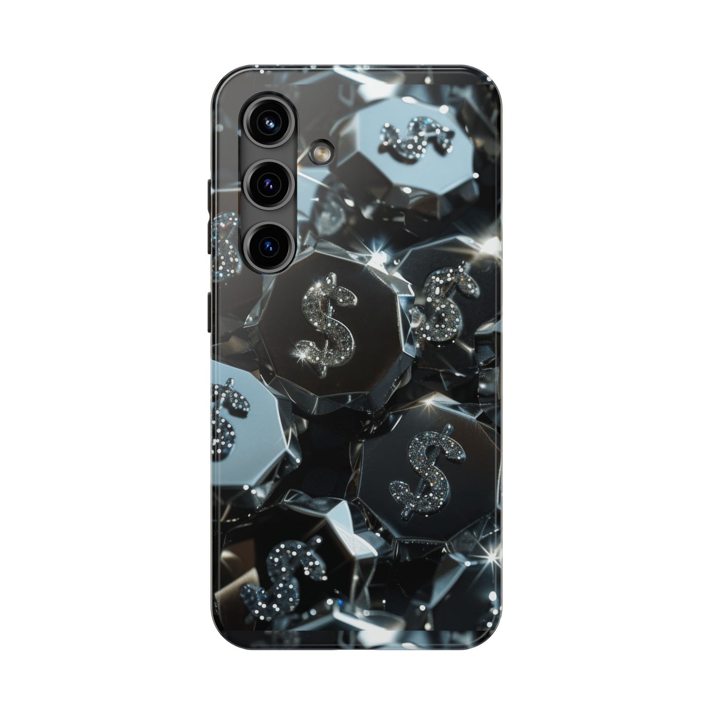 Étui de téléphone résistant- Motif argent