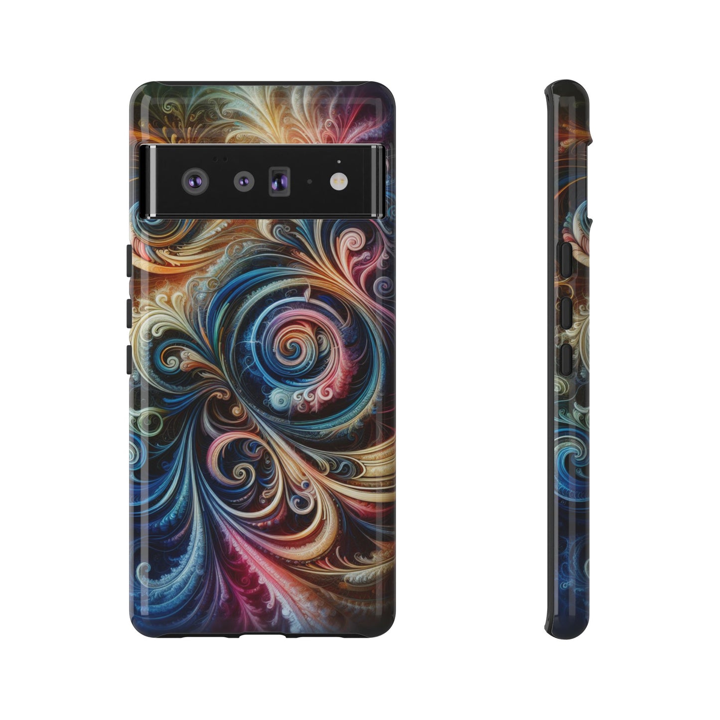 Rugged cell phone case, colorful pattern