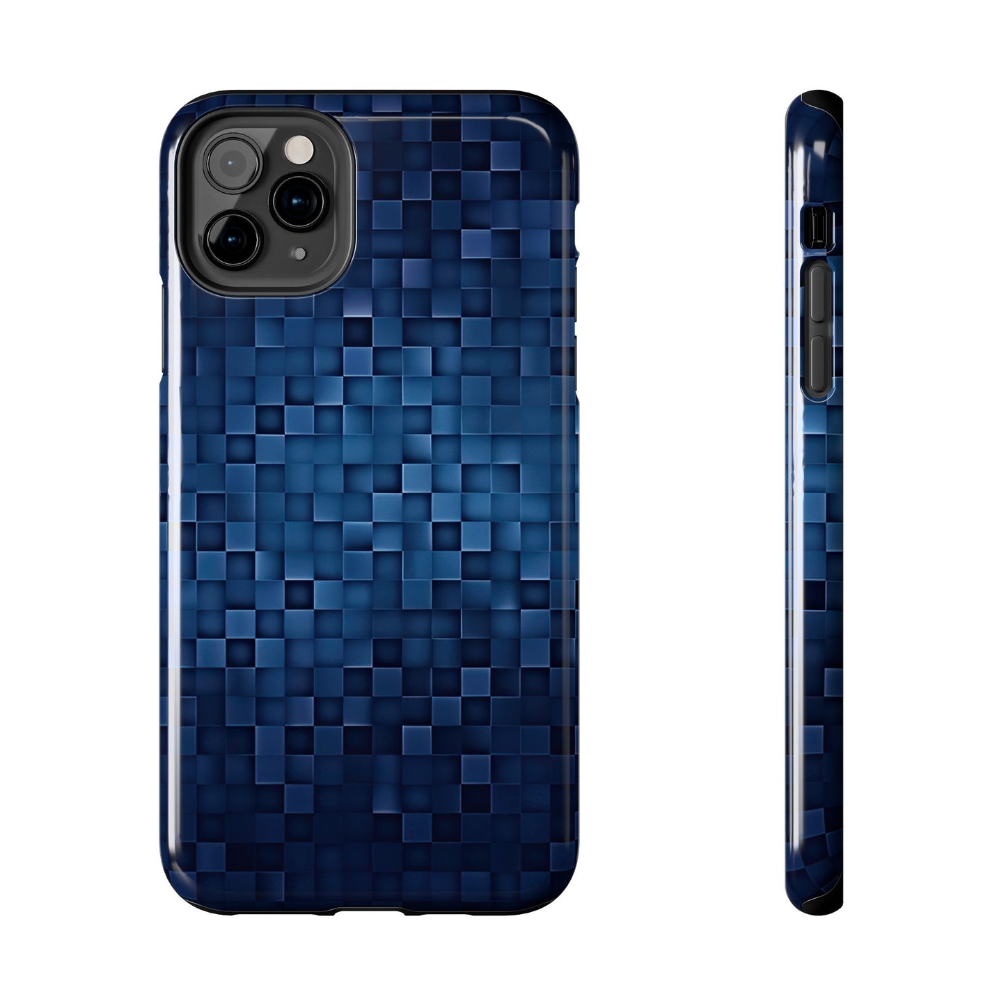 Coque de téléphone- Pixels bleus