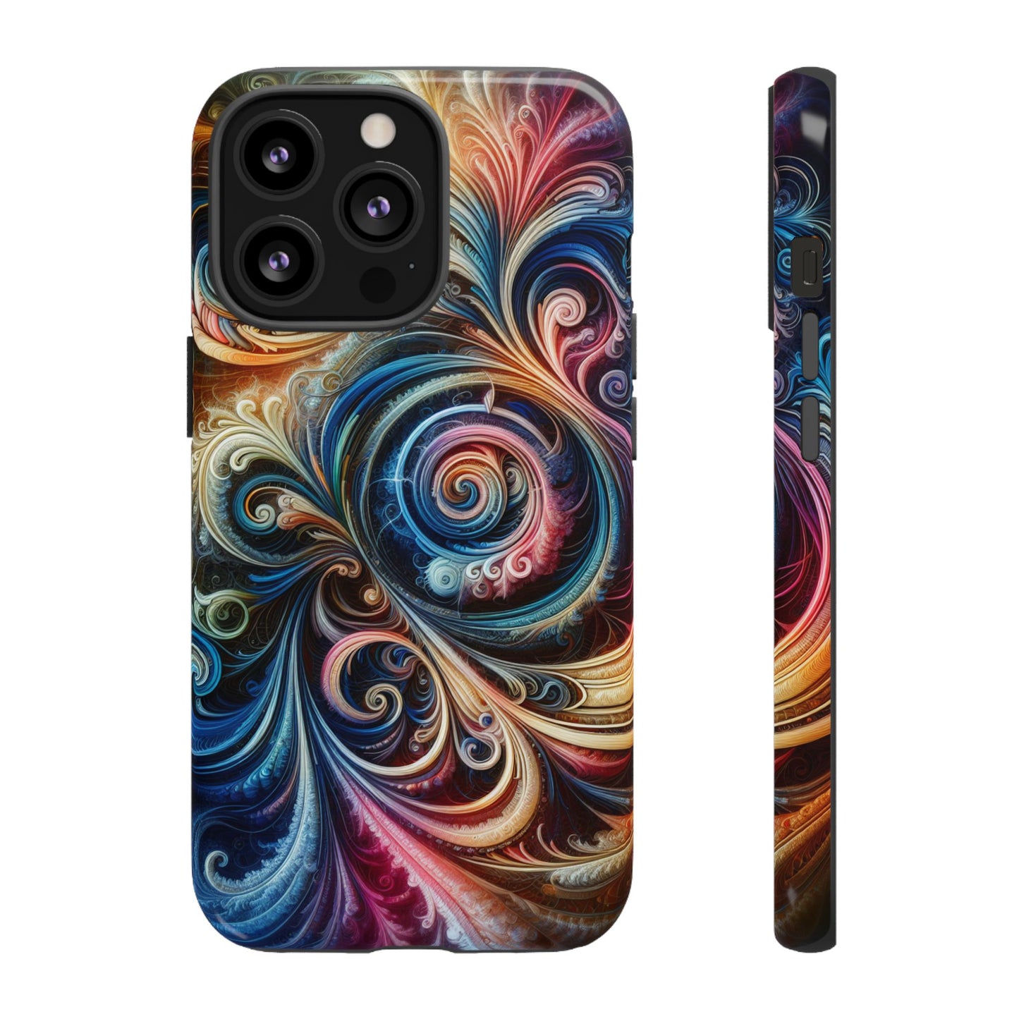 Rugged cell phone case, colorful pattern