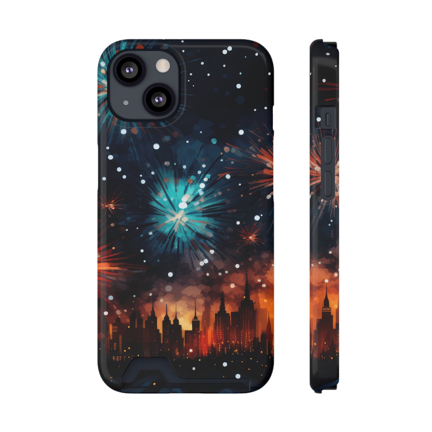 Coque de téléphone, rangé une carte, Feux d'artifice