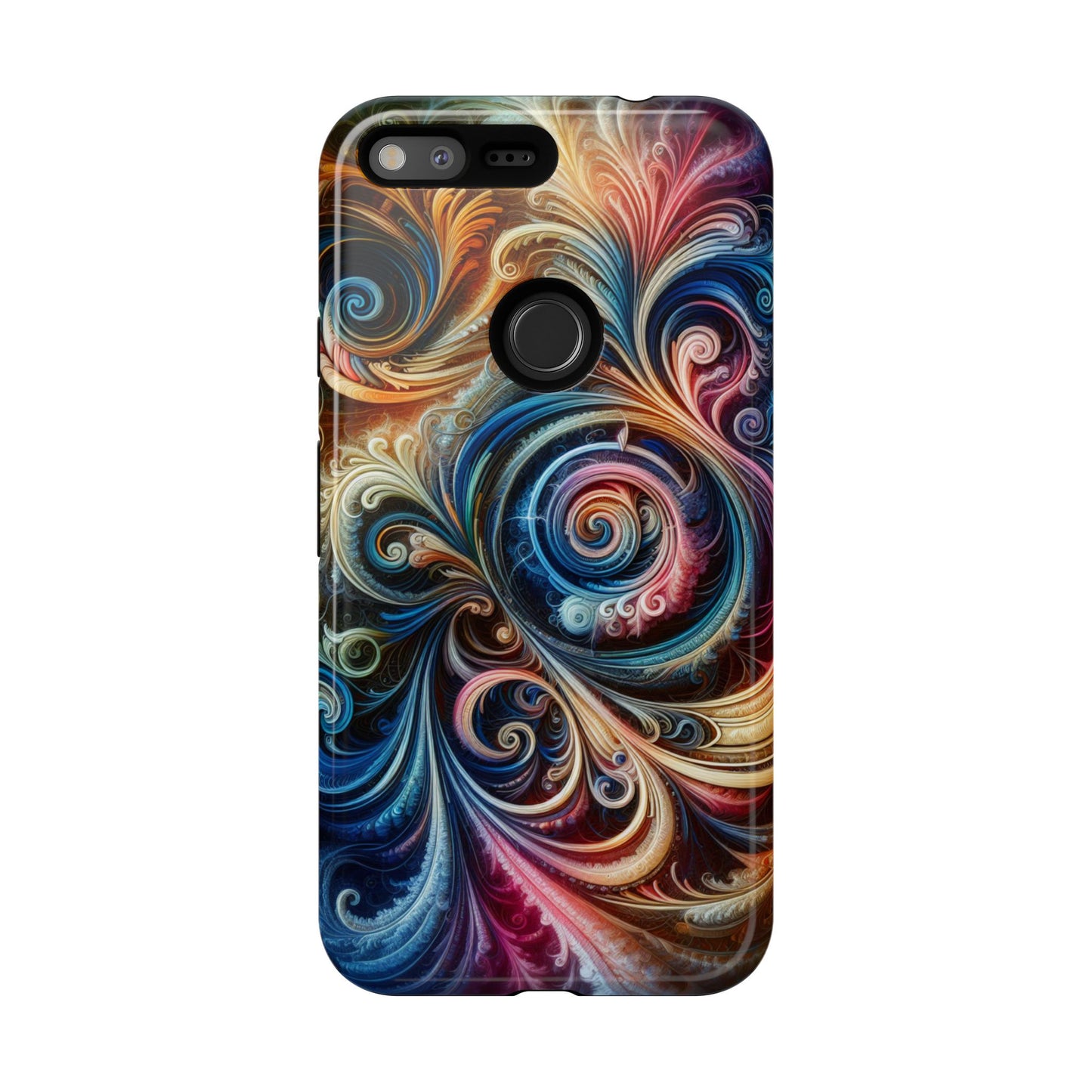 Rugged cell phone case, colorful pattern