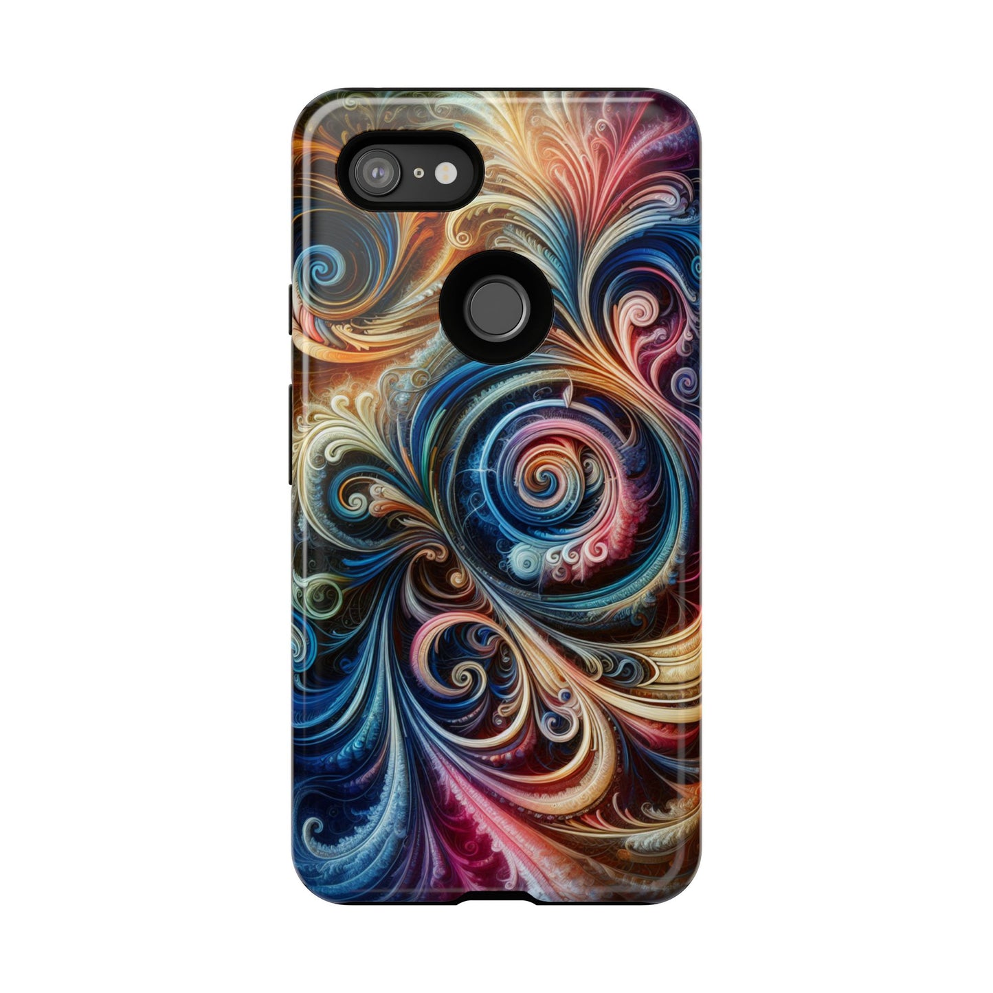 Rugged cell phone case, colorful pattern