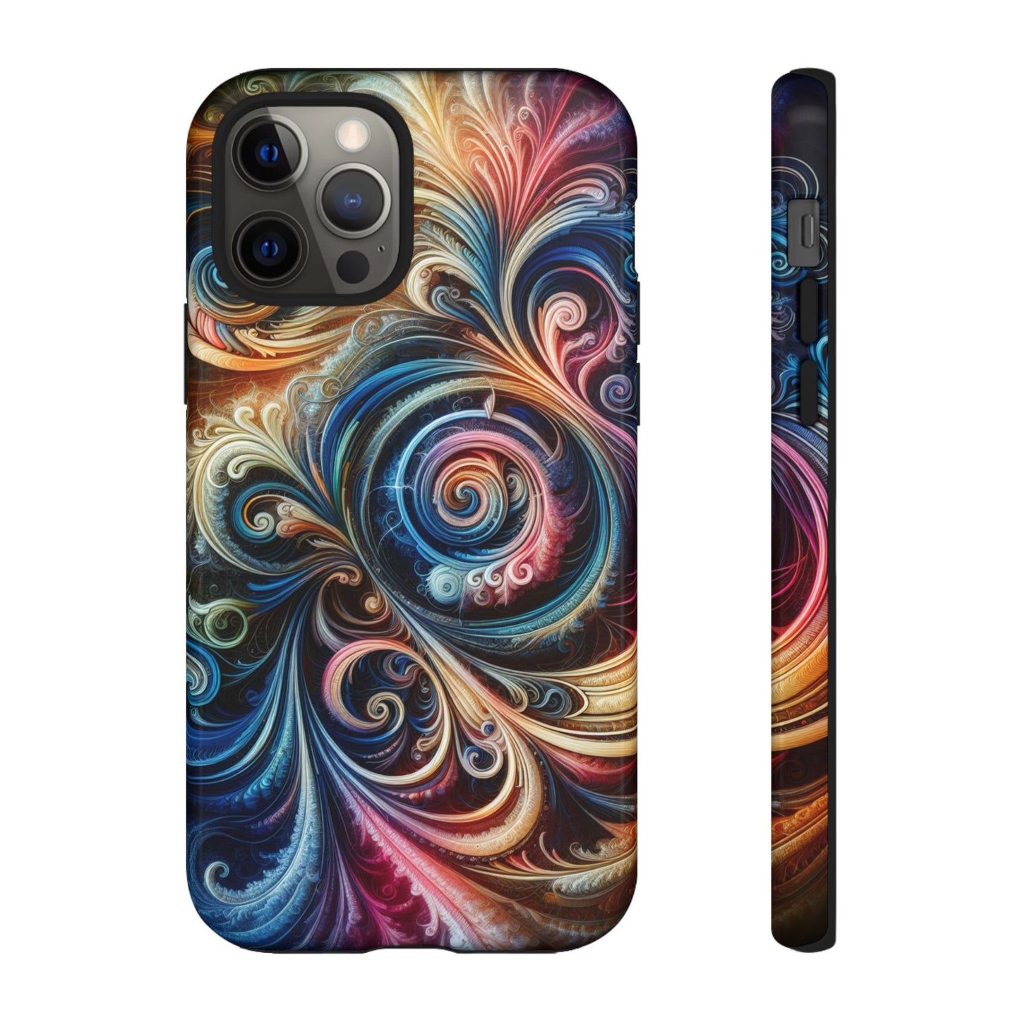 Rugged cell phone case, colorful pattern