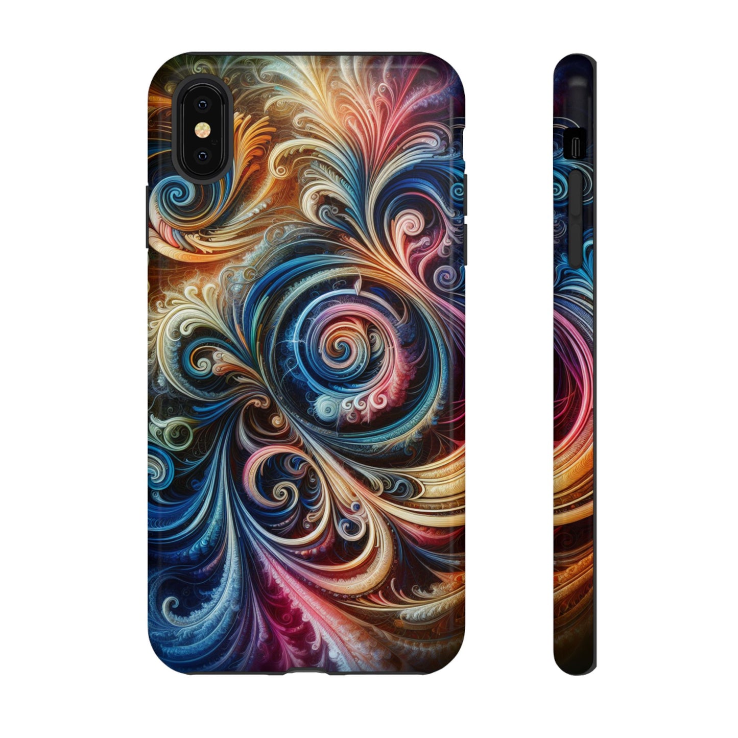 Rugged cell phone case, colorful pattern