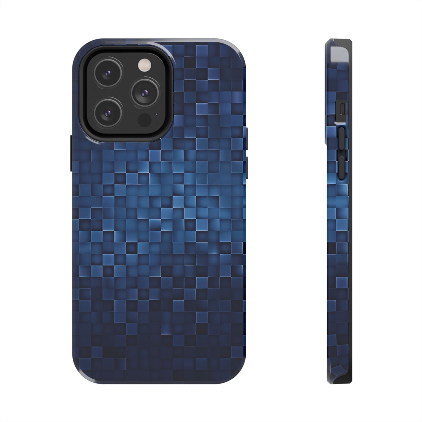 Coque de téléphone- Pixels bleus