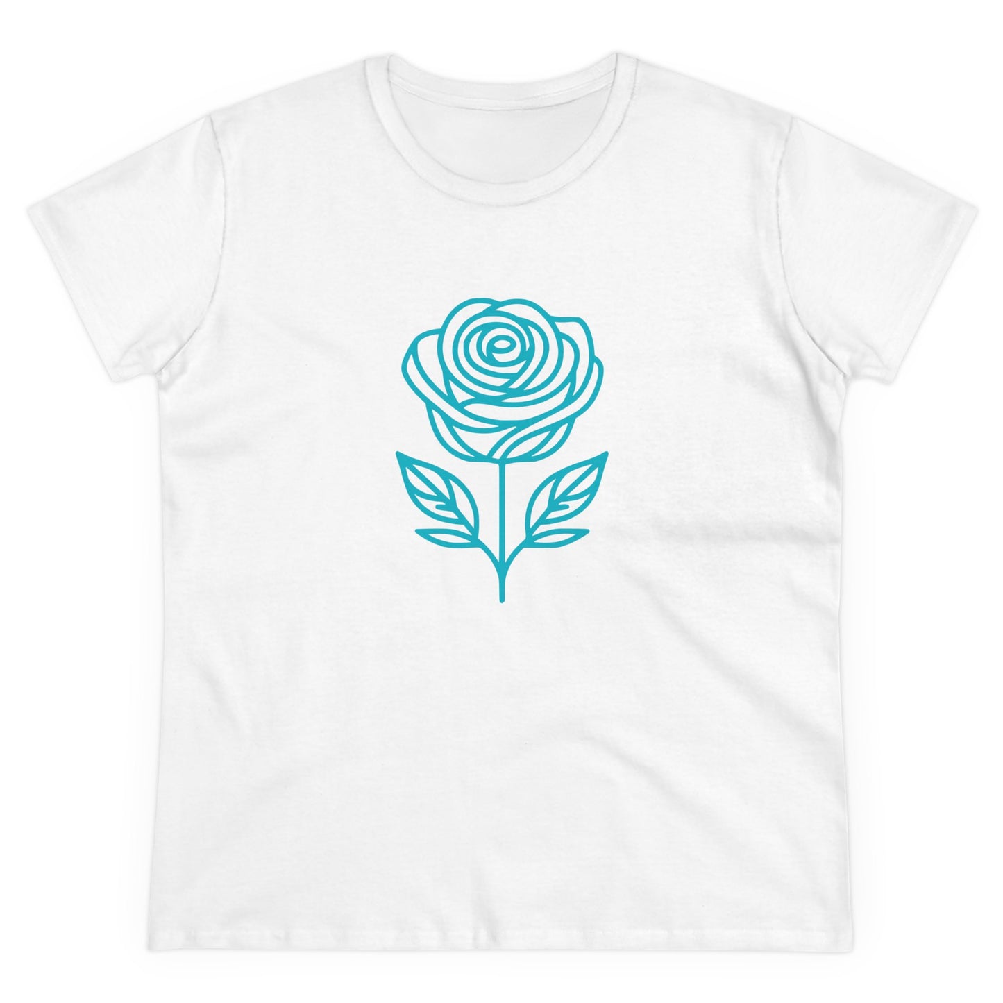 T-Shirt, Magnifique motif de rose turquoise