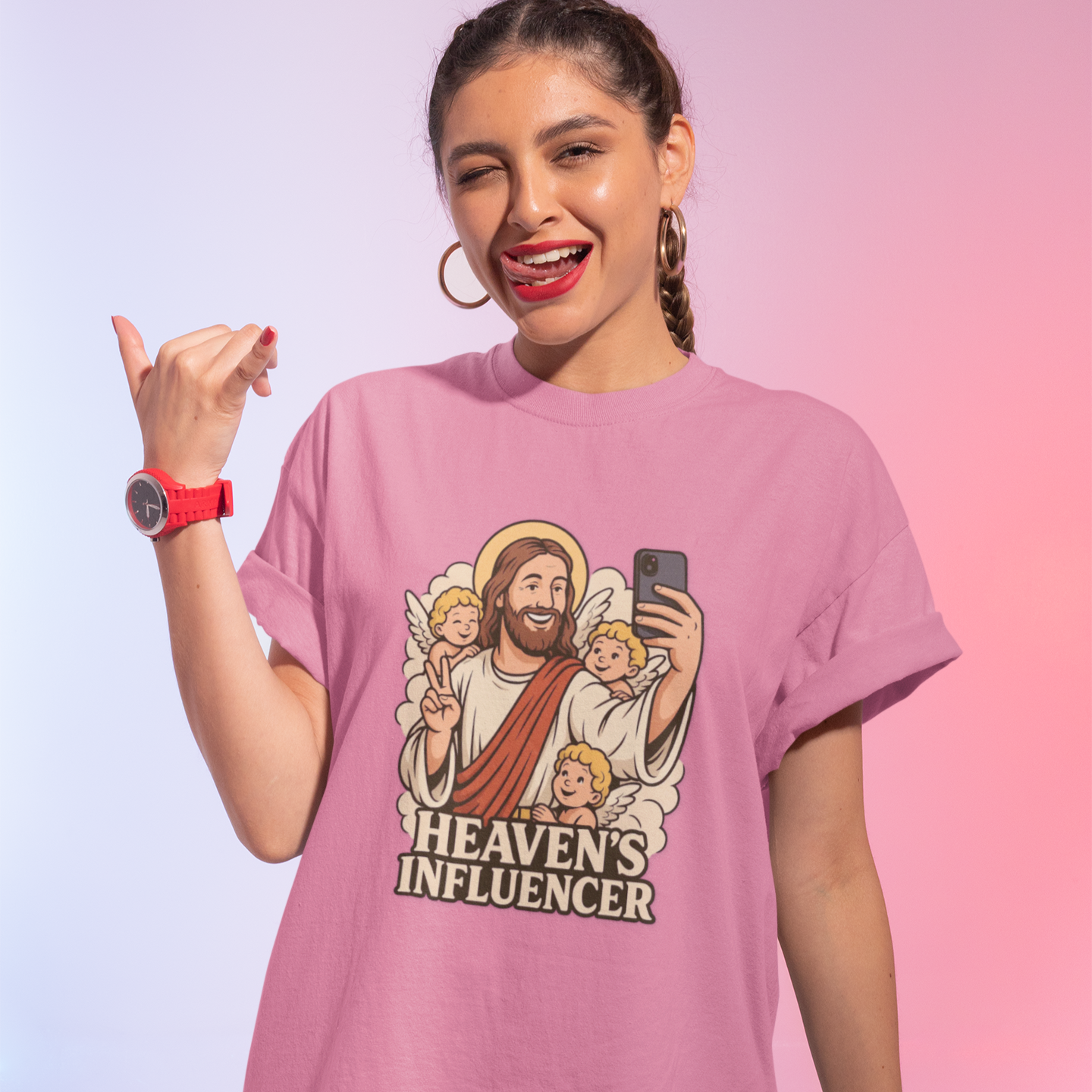 pink tee